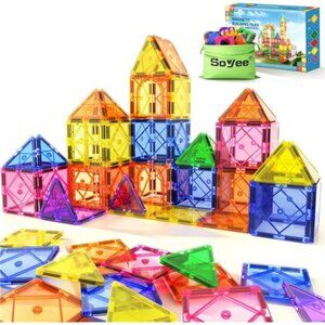 Magnetic Tiles Toddler Toys Magnetic Building Blocks for Kids Ages 3-12 STEM